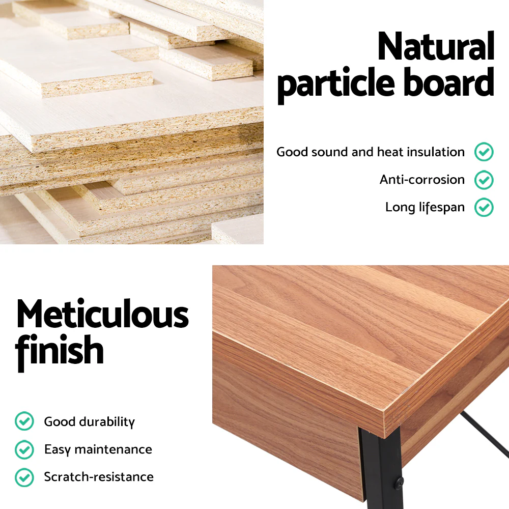 Artiss Computer Desk Drawer Storage Walnut 100cm - Nurns