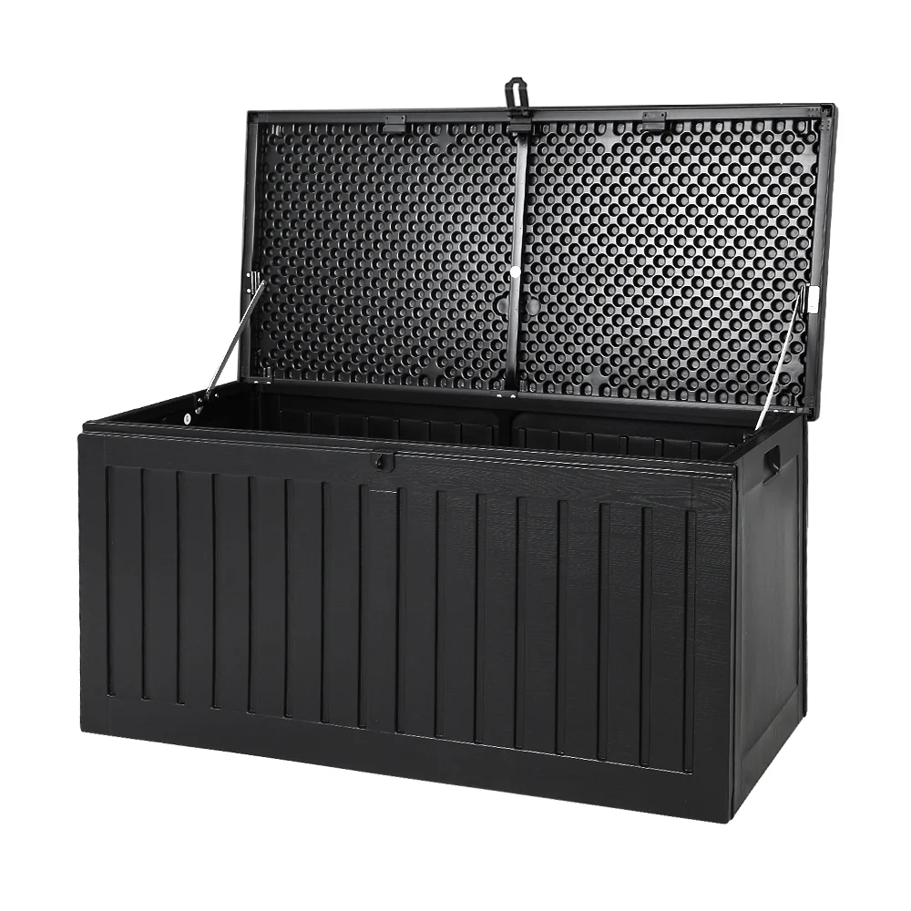 Outdoor Storage Box Container Garden Toy Indoor Tool Chest Sheds 270L Black - Nurns