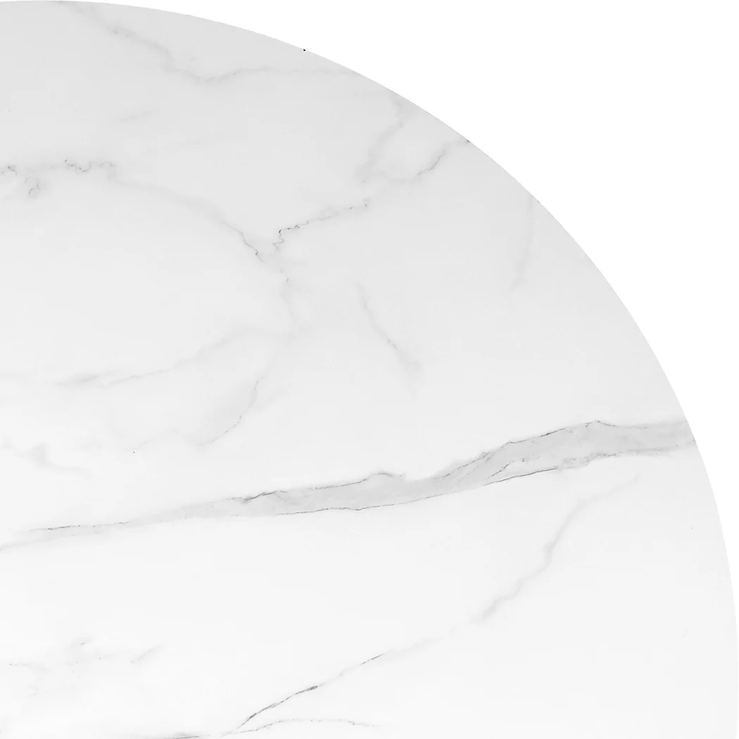 Dining Table Round Rubberwood Base 100cm - White - Nurns