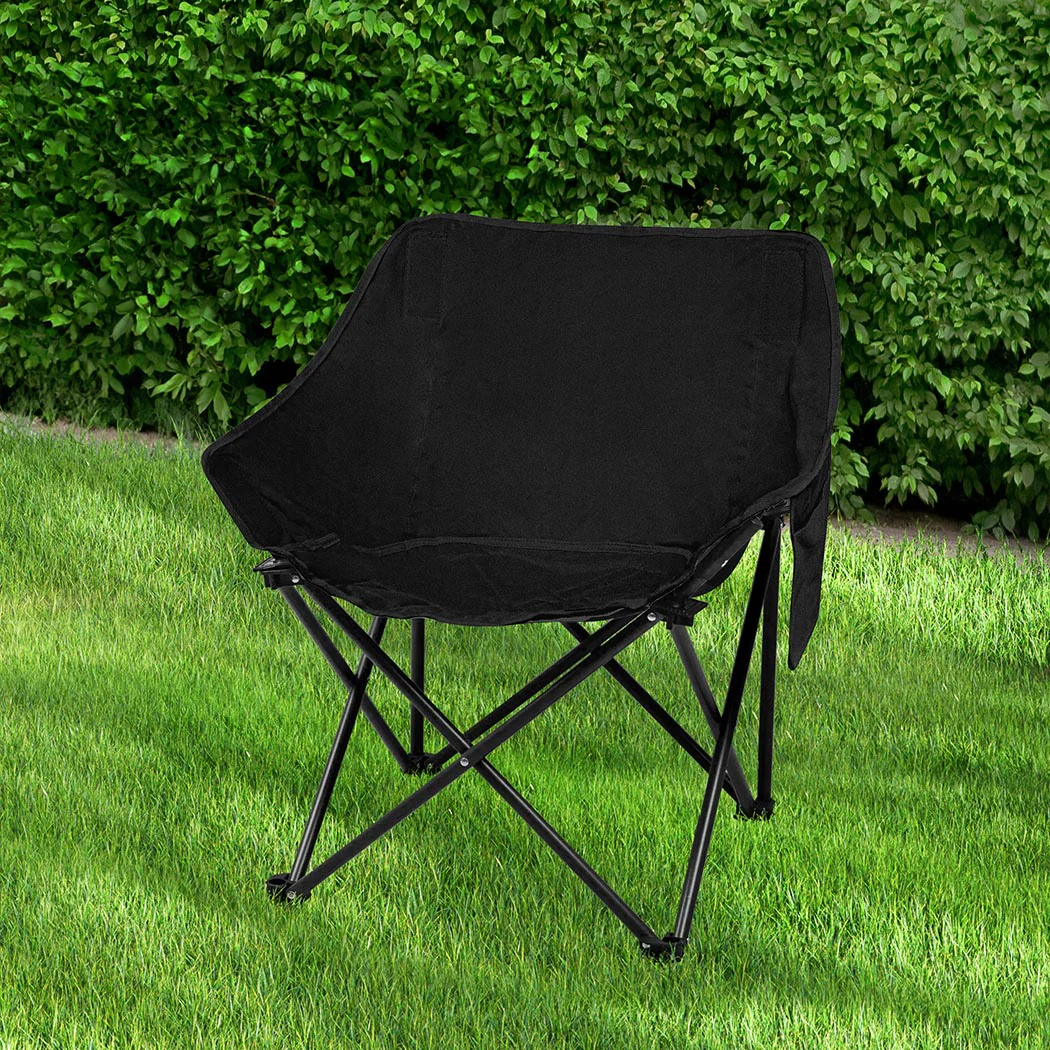 Folding Camping Moon Chair Lightweight - Black - Nurns
