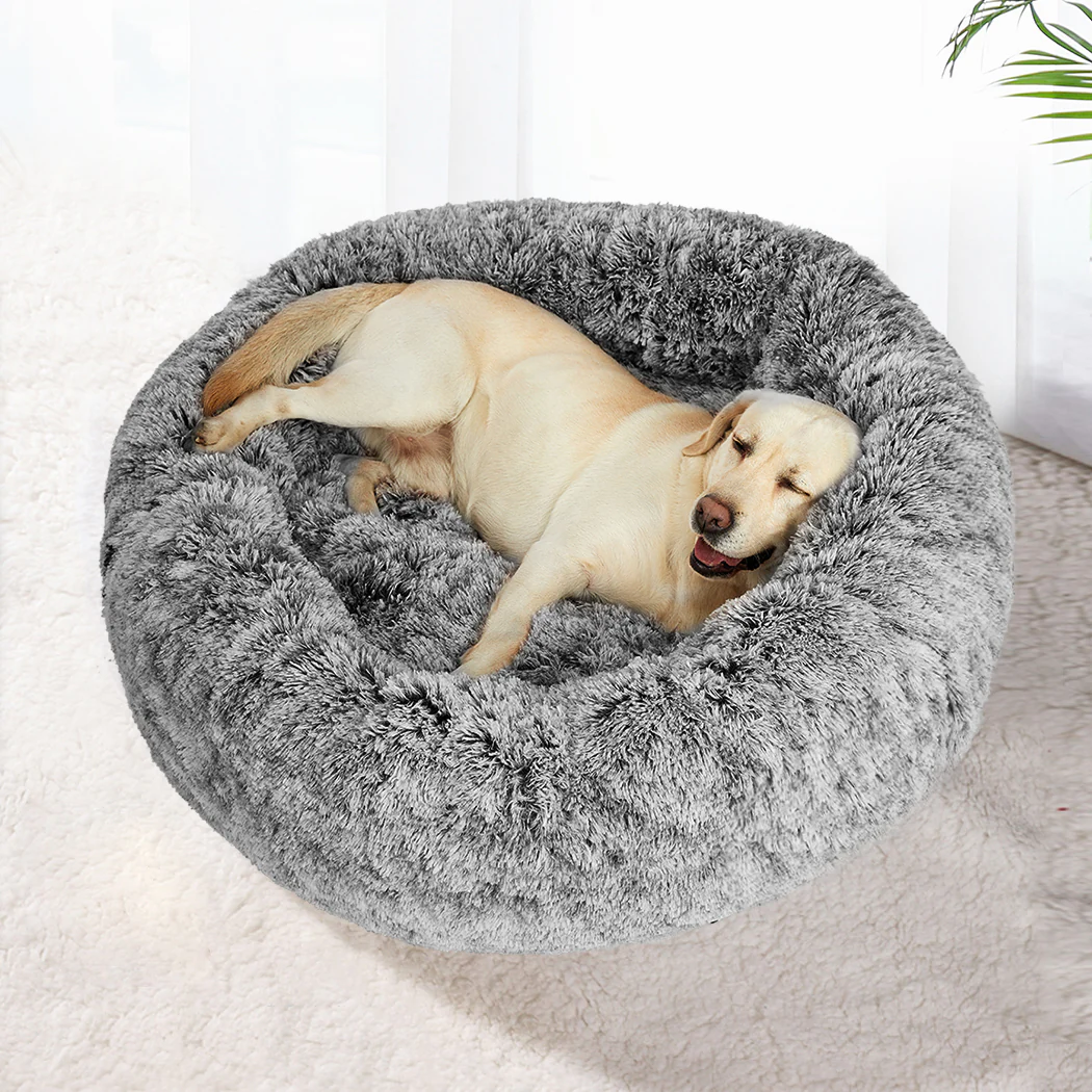 MEDIUM Dog Beds Pet Donut Nest Calming - Charcoal - Nurns