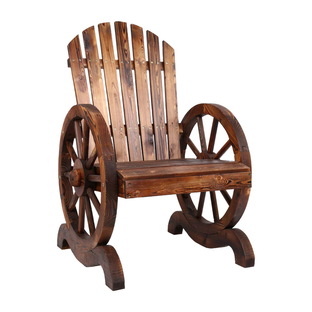 Celestia Wooden Wagon Chair Outdoor - Brown - Nurns