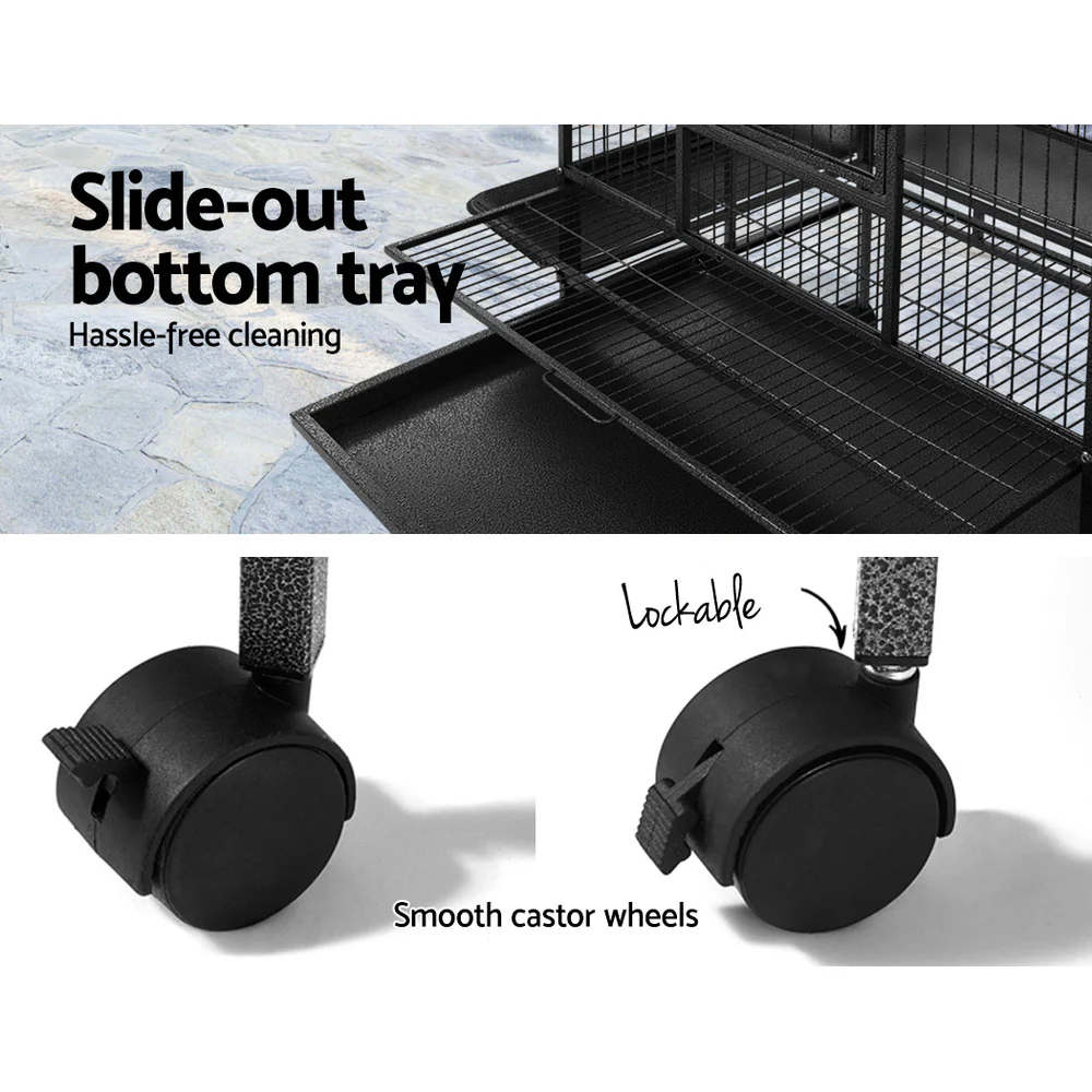 Bird Cage Pet Cages Aviary 168CM Large Travel Stand Budgie Parrot Toys - Nurns