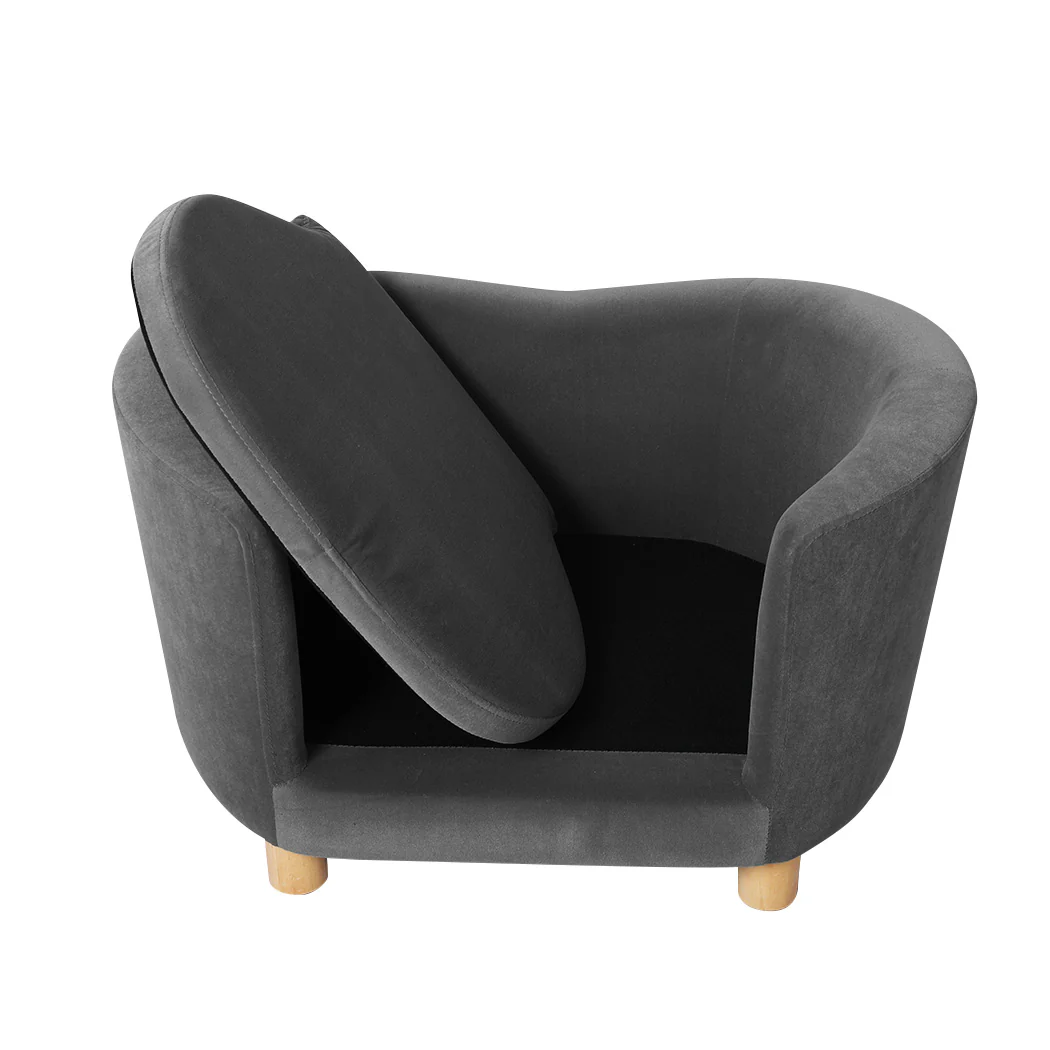 SMALL Dog Beds Luxury Elevated Sofa Anti-slip - Grey - Nurns