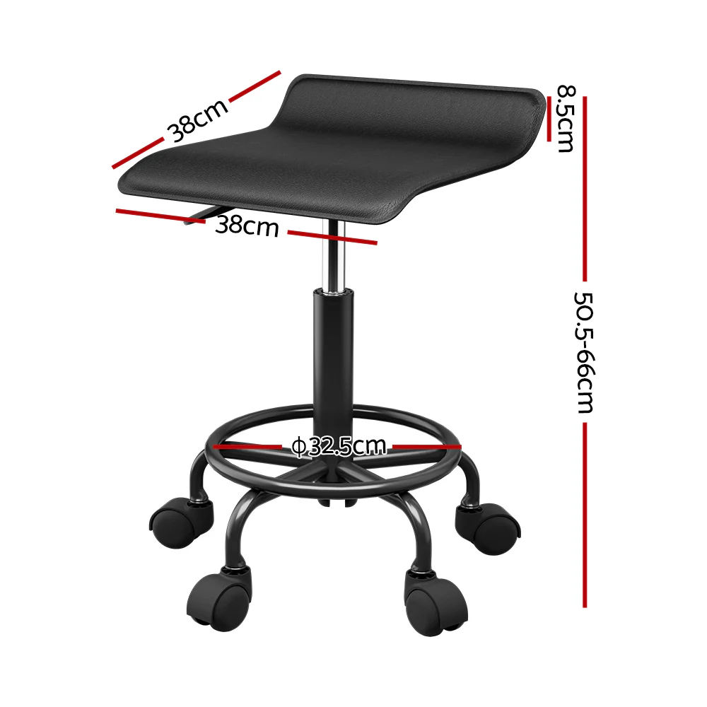 Salon Stool Square Swivel Chair Black - Nurns