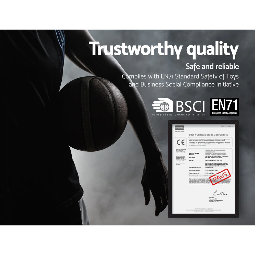 Everfit 3.05M Basketball Hoop Stand System Adjustable Height Portable Red Pro - Nurns