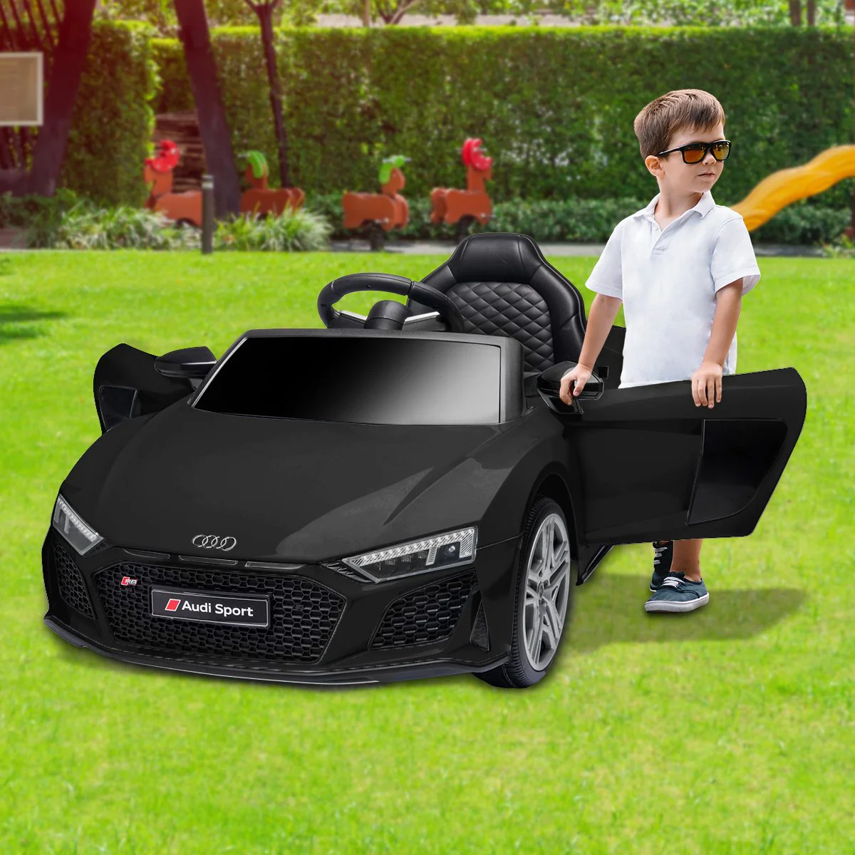 Audi Sport Licensed Kids Electric Ride On Car Remote Control - Black - Nurns