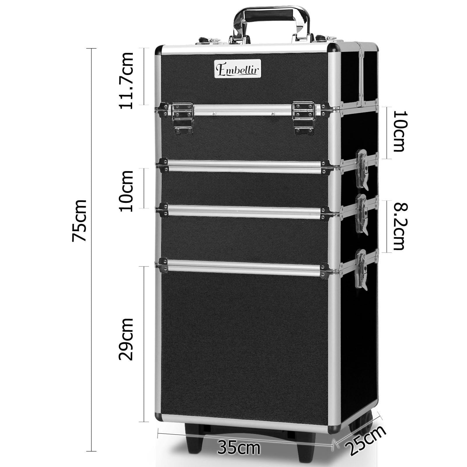 7 in 1 Portable Cosmetic Beauty Makeup Trolley - Black - Nurns