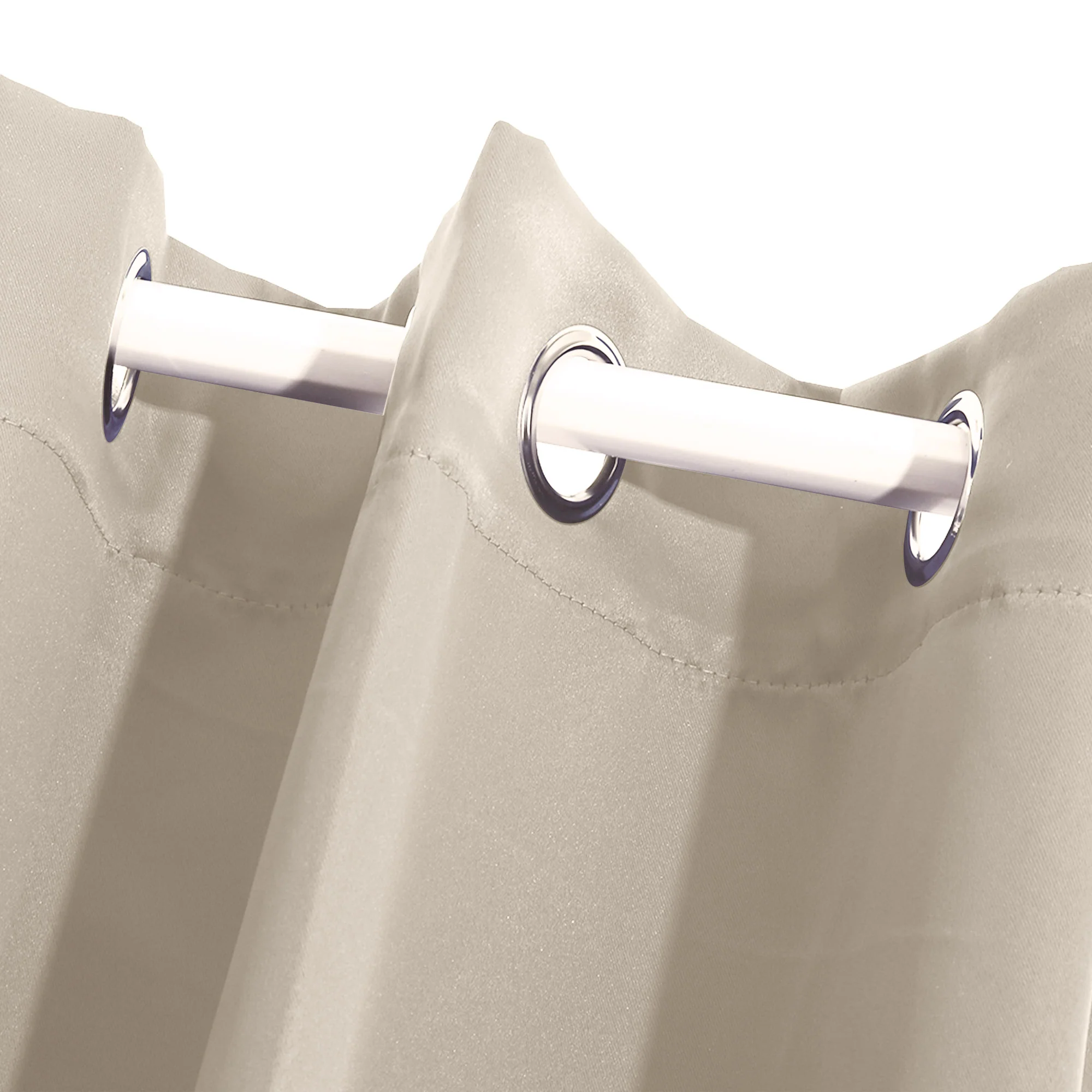 Set of 2 132x213cm Blockout Curtains Panels 3 Layers - Beige - Nurns