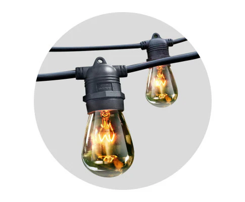 74m LED Festoon String Lights Outdoor Christmas Wedding Waterproof Garden Decor - Nurns