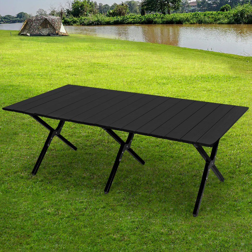 Folding Camping Table Portable - Black - Nurns