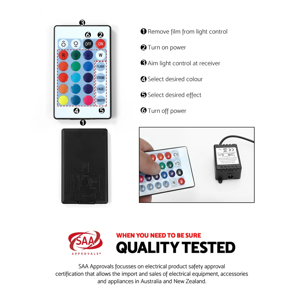 Ianthe LED Lights Coffee Table - Black - Nurns