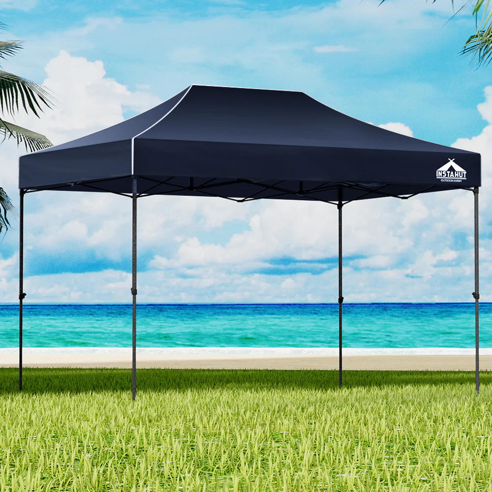 Instahut Gazebo Pop Up Marquee 3x4.5m Folding Tent Camping 500D Oxford Navy - Nurns