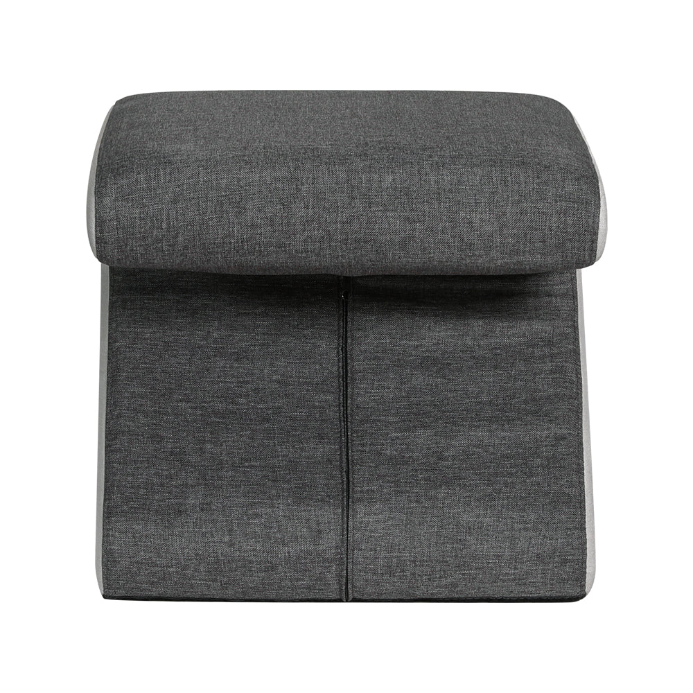 Arrow Ottoman Foot Stool Fabric Foot Rest Footstool Padded Seat Grey - Nurns
