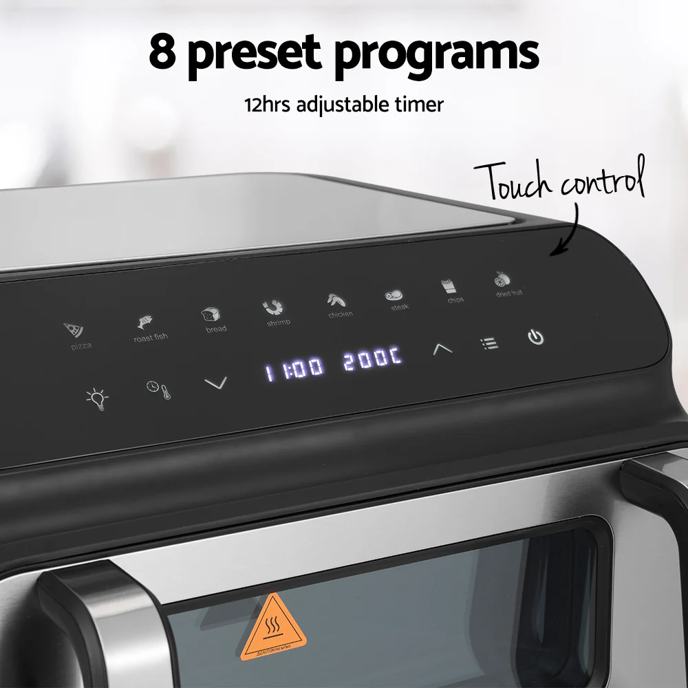 Devanti Air Fryer 10L LCD Kitchen Oven - Nurns