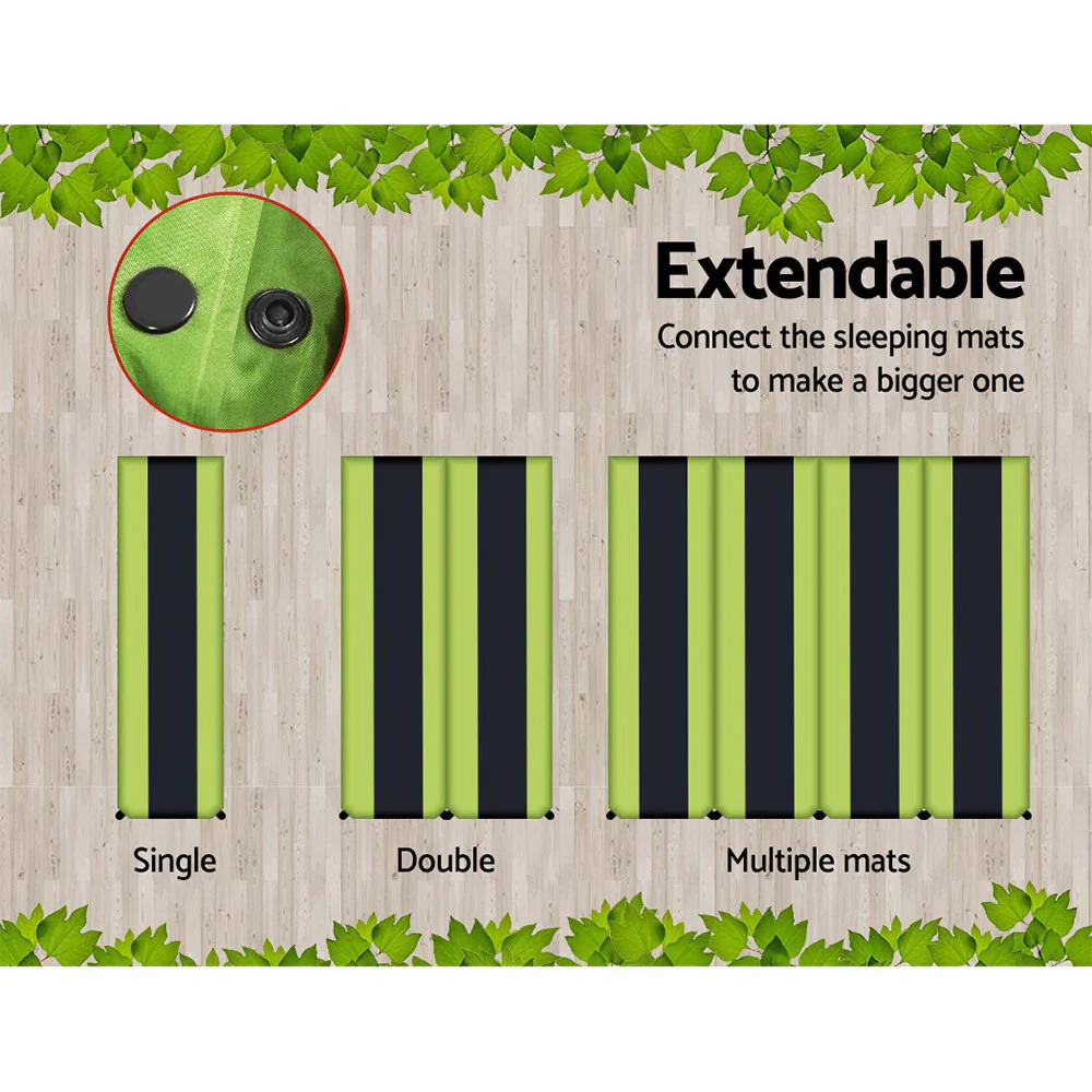 Self Inflating Mattress Camping Sleeping Mat Air Bed Pad - Green Double - Nurns