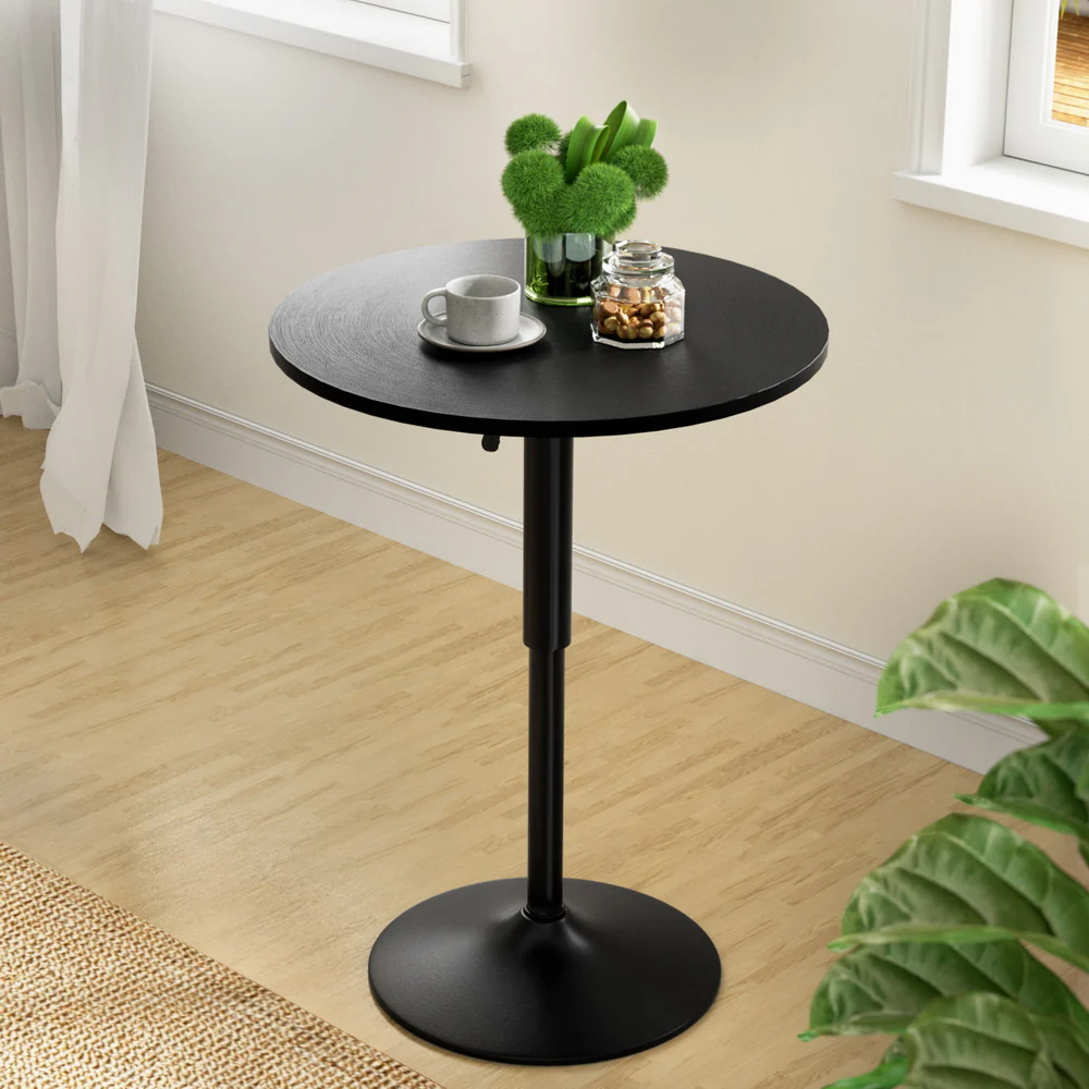 Bar Table Kitchen Tables Swivel Round Metal Black - Nurns