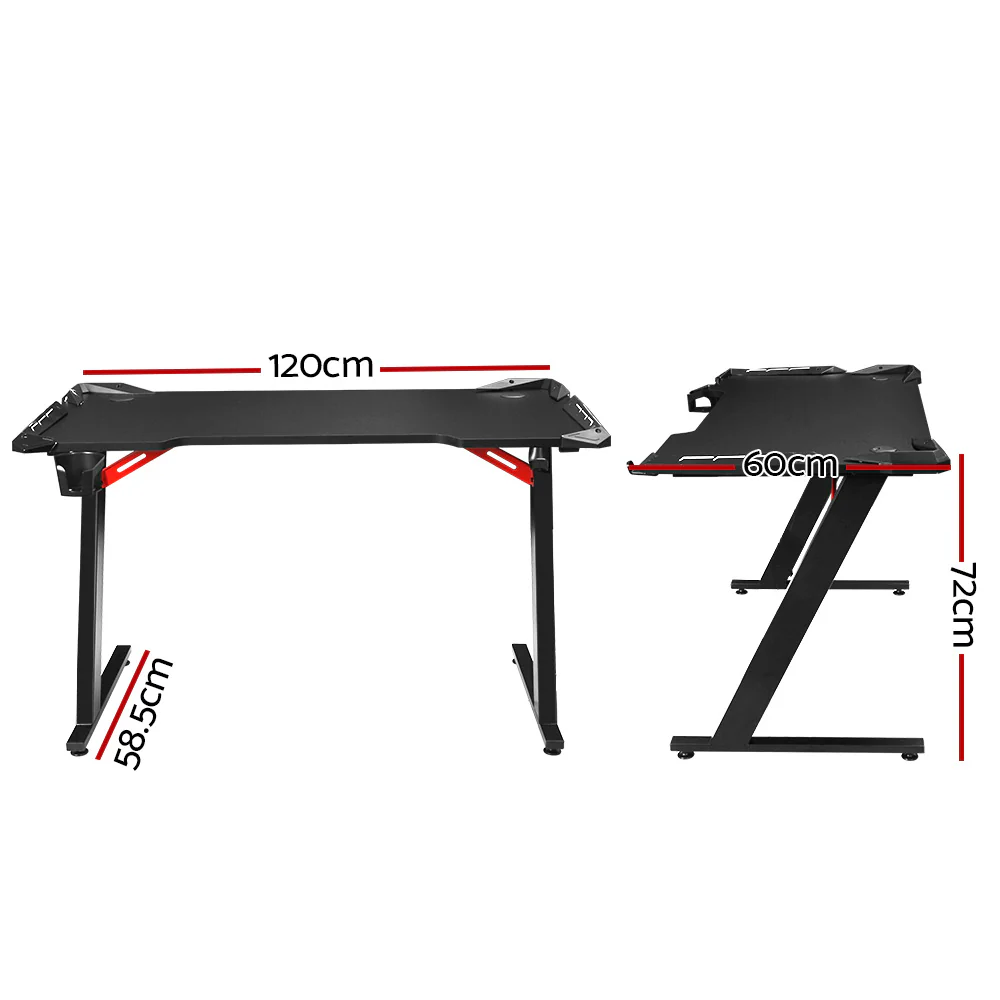 Artiss Gaming Desk Computer Desks LED Light 120cm - Nurns