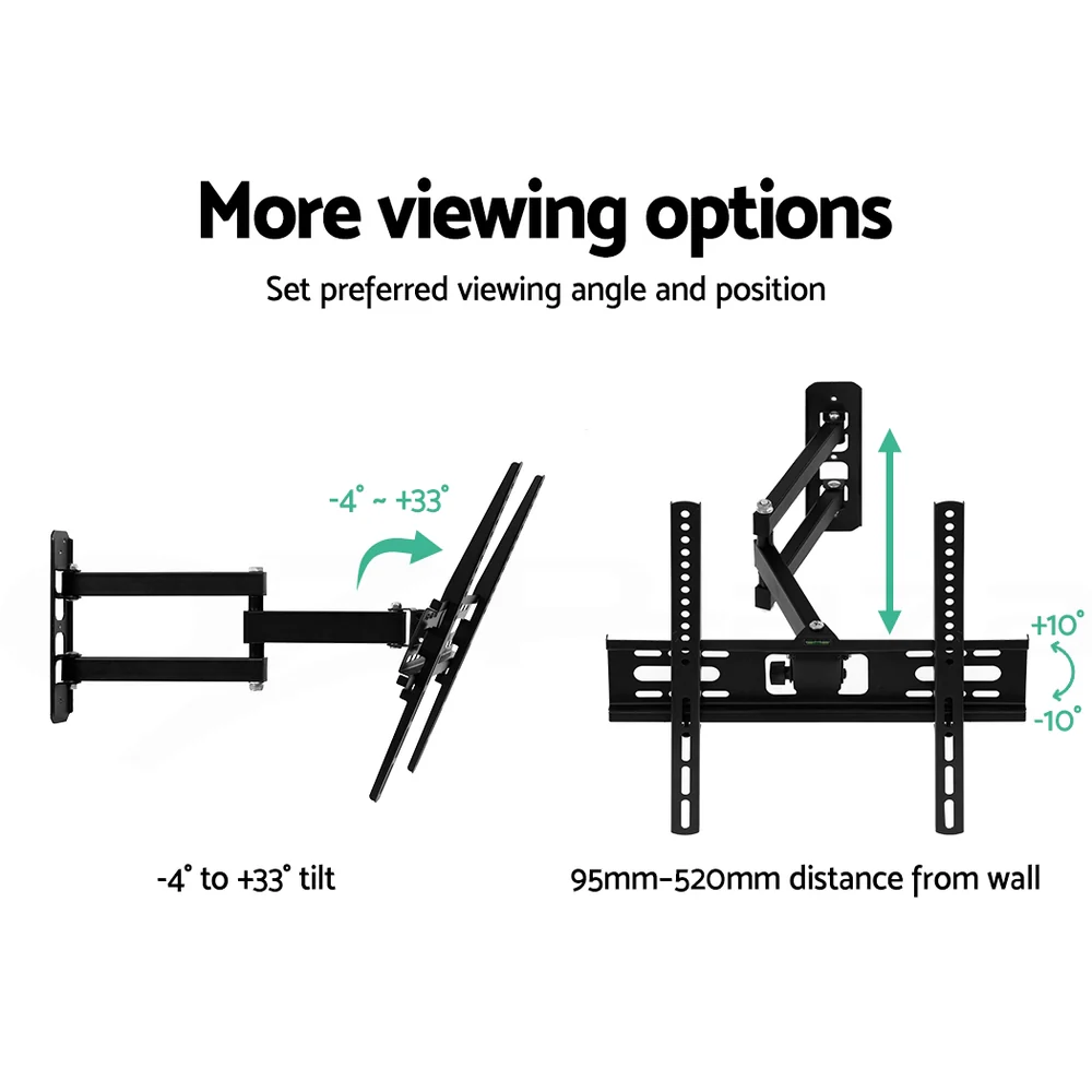 TV Wall Mount Bracket Tilt Swivel Full Motion Flat Slim LED LCD 23 inch to 55 inch - Nurns