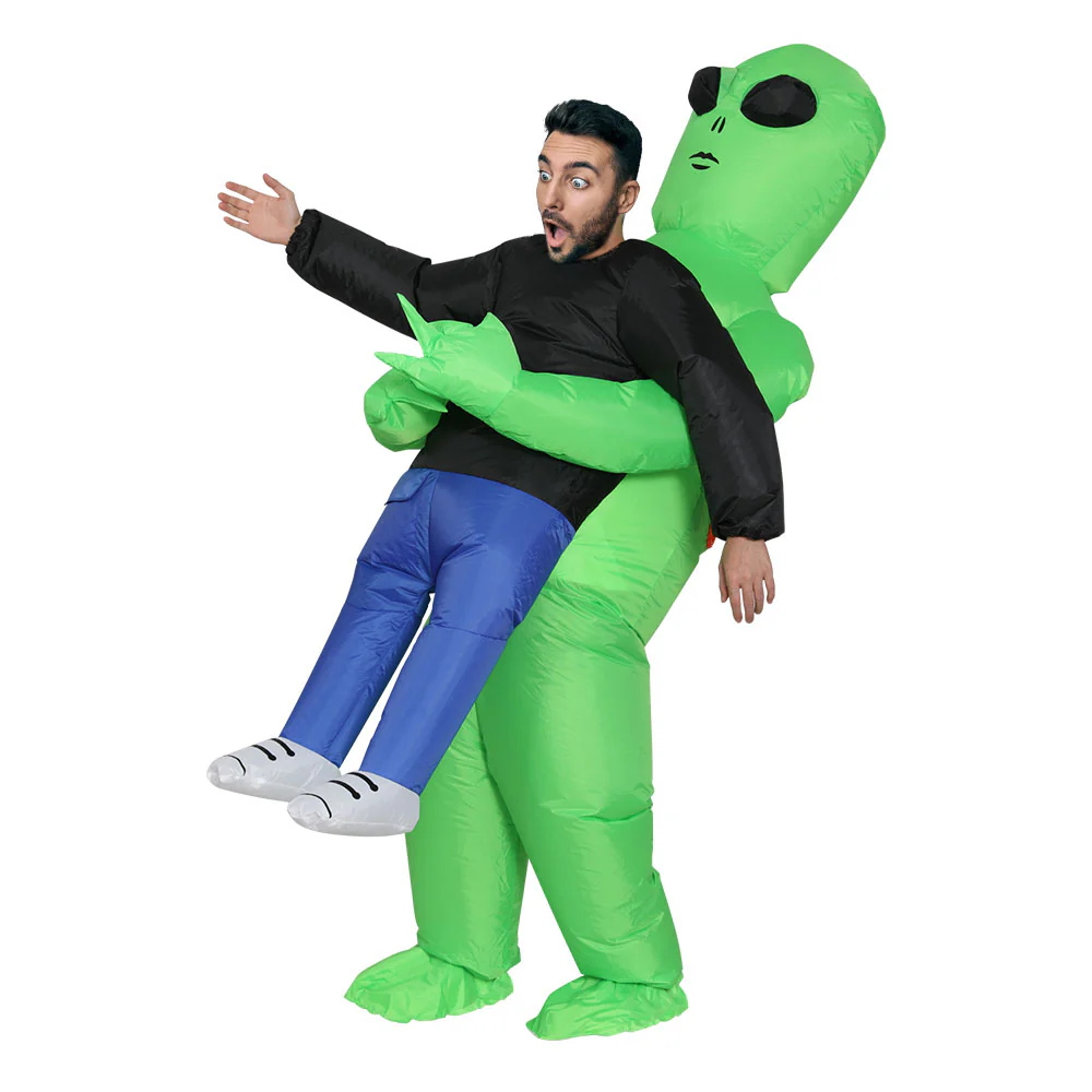 Inflatable Green Alien Costume Adult Suit Blow Up Party Fancy Dress Halloween Cosplay - Nurns