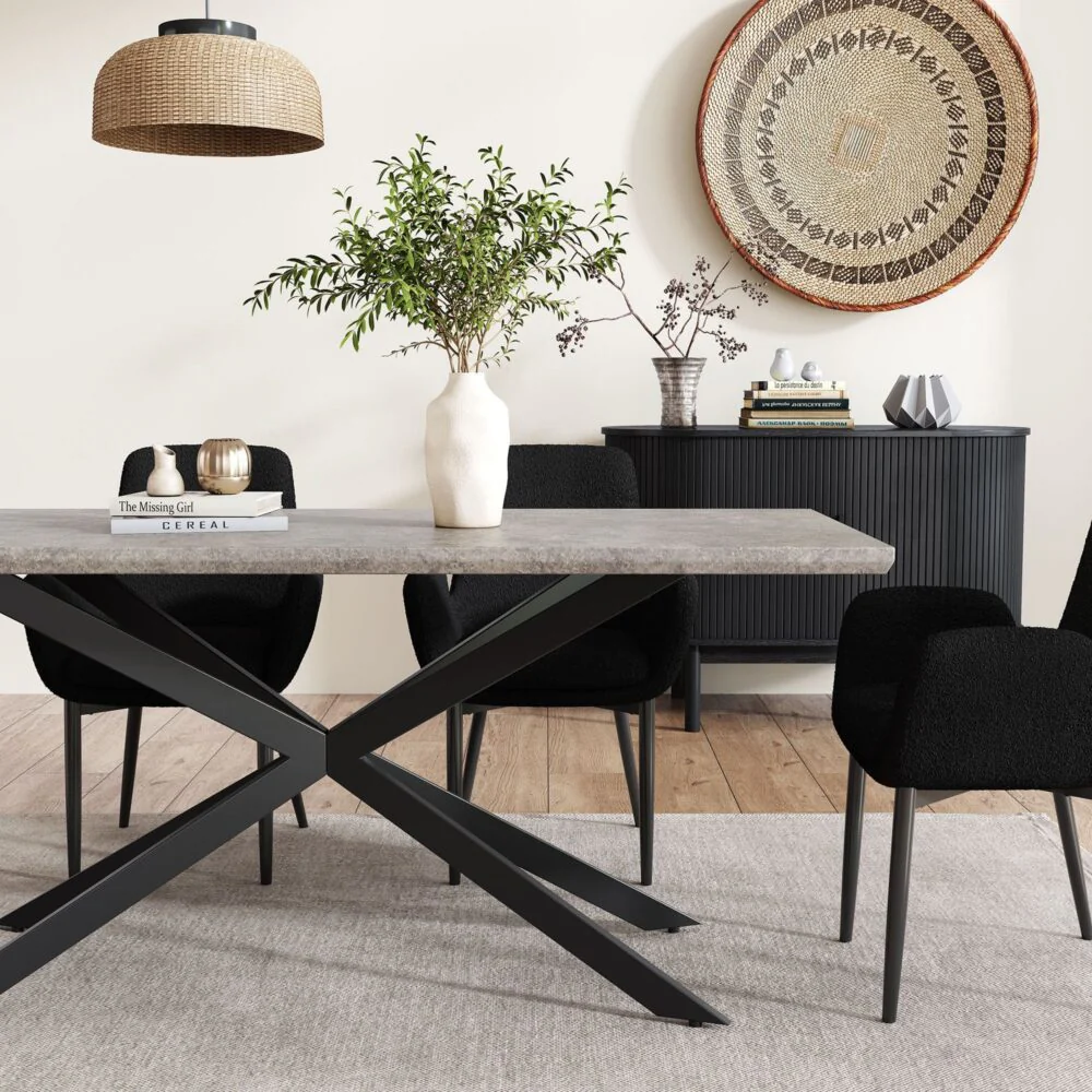 Carter Rectangular Dining Table Mdf Marbling - Nurns