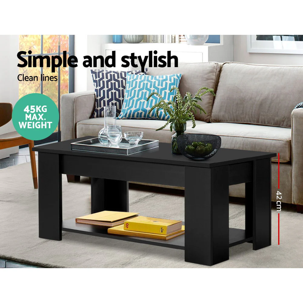 Icarion Coffee Table Lift-top - Black - Nurns
