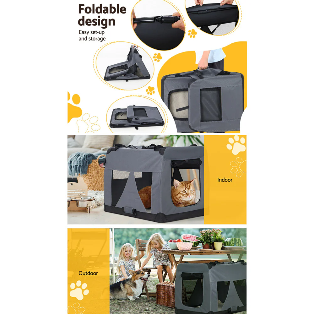Pet Carrier Soft Crate Dog Cat Travel Portable Cage Kennel Foldable Car XLarge - Nurns