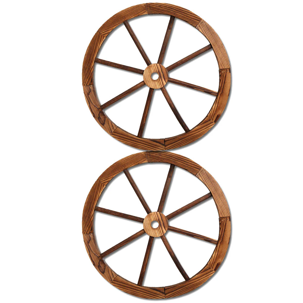 Set of 2 Wooden Wagon Wheel - Nurns