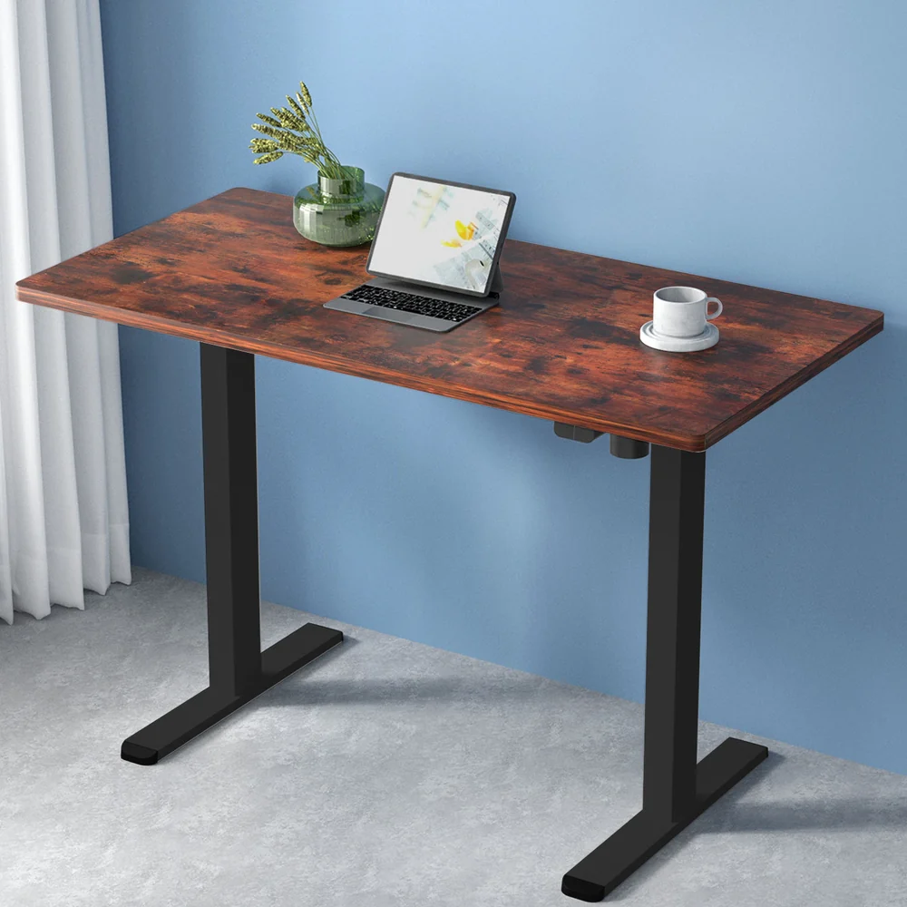 Artiss Standing Desk Motorised Rustic Brown 120cm - Nurns