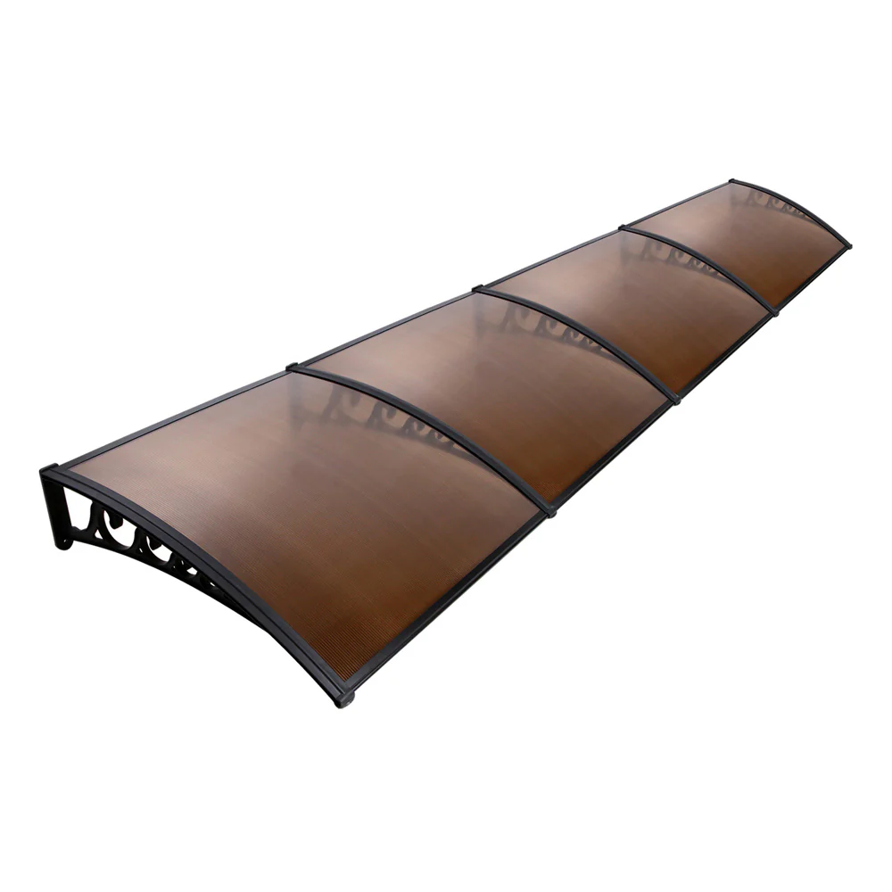 Instahut Window Door Awning 1mx4m Brown - Nurns