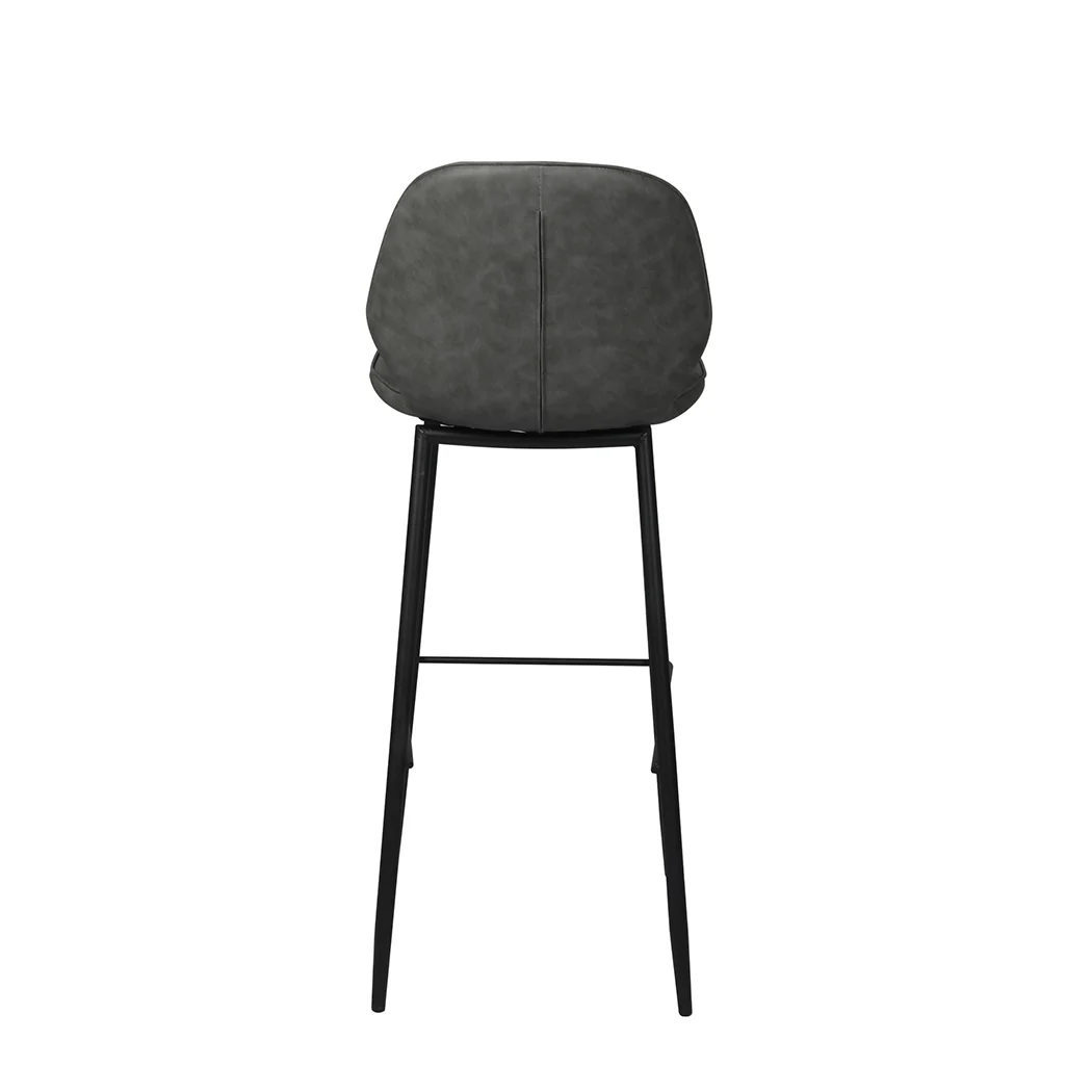 Set of 2 Zurich Bar Stool Barstools Counter - Grey - Nurns