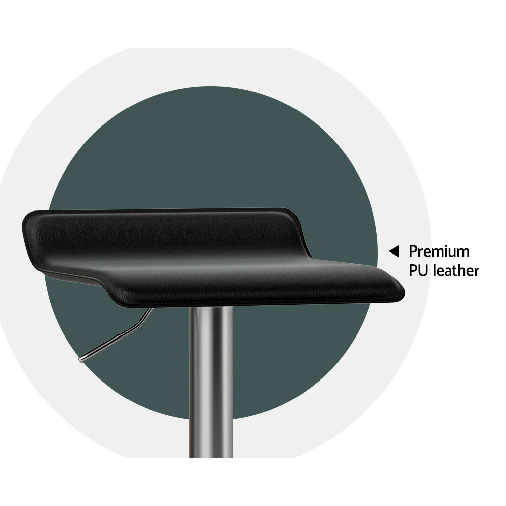 Set of 4 Nicosia Bar Stools Faux Leather Chair - Black - Nurns