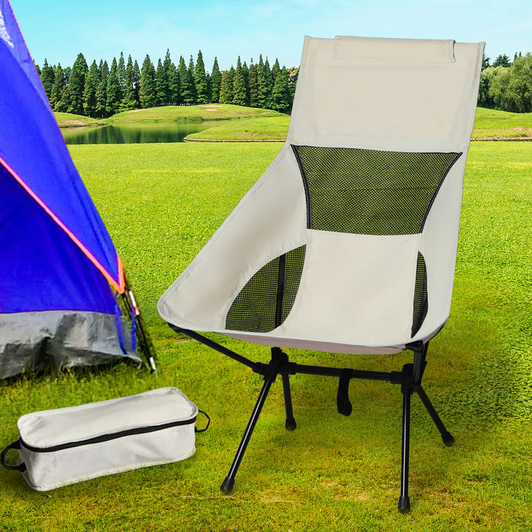Camping Chair Folding Outdoor Portable Lightweight Fishing Chairs Beach Picnic Large - Nurns