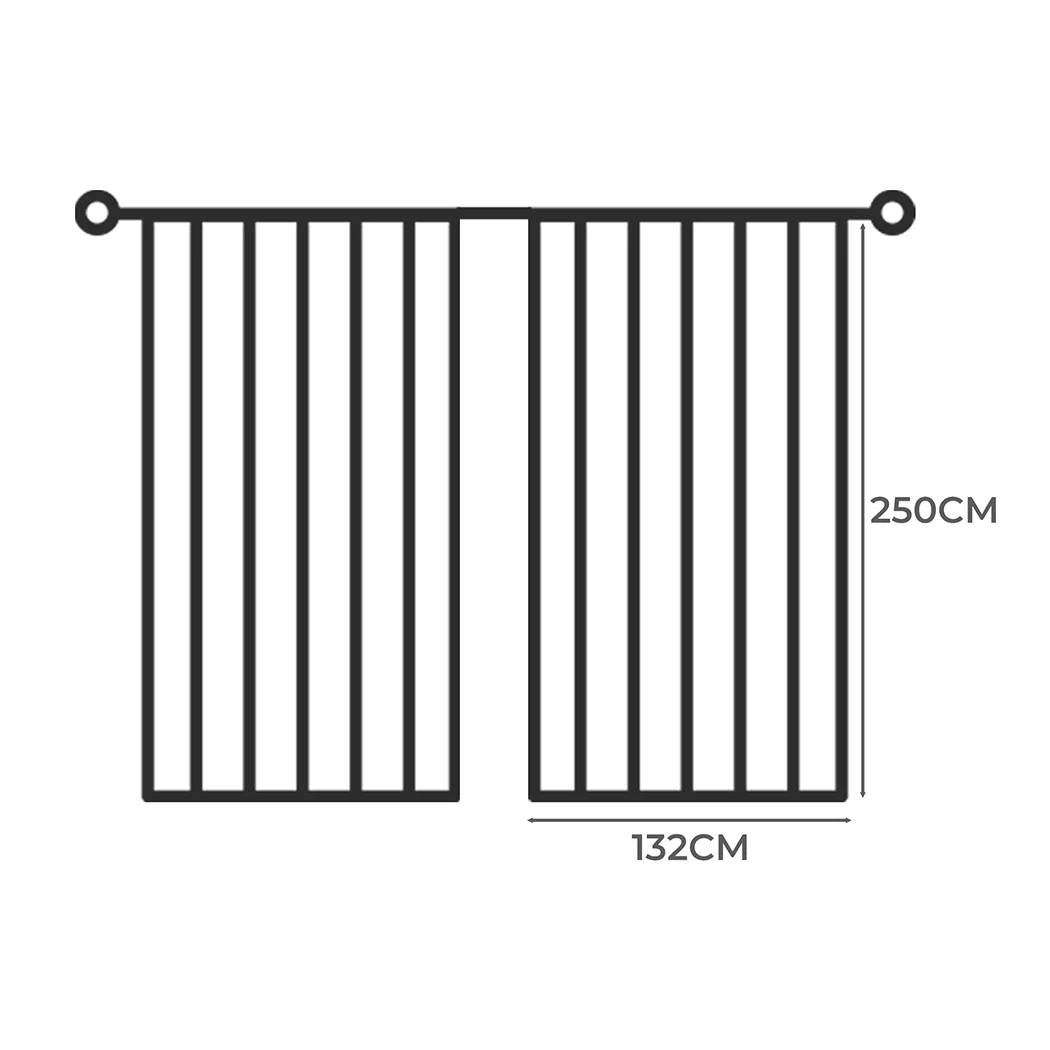 Set of 2 132x250 Blockout Curtains Chenille - Dark Grey - Nurns