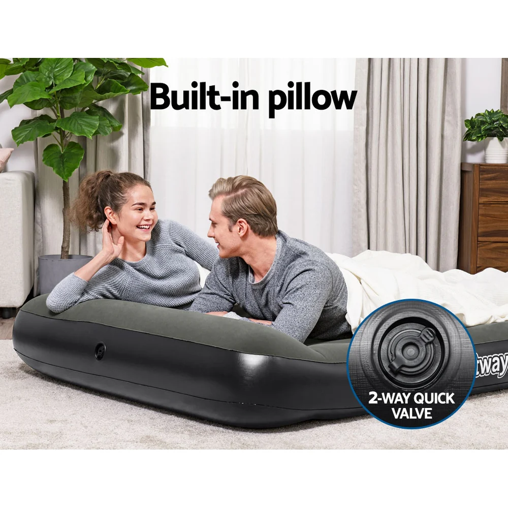 Factory Buys Air Mattress Inflatable Bed 30cm Airbed - Grey Double - Nurns