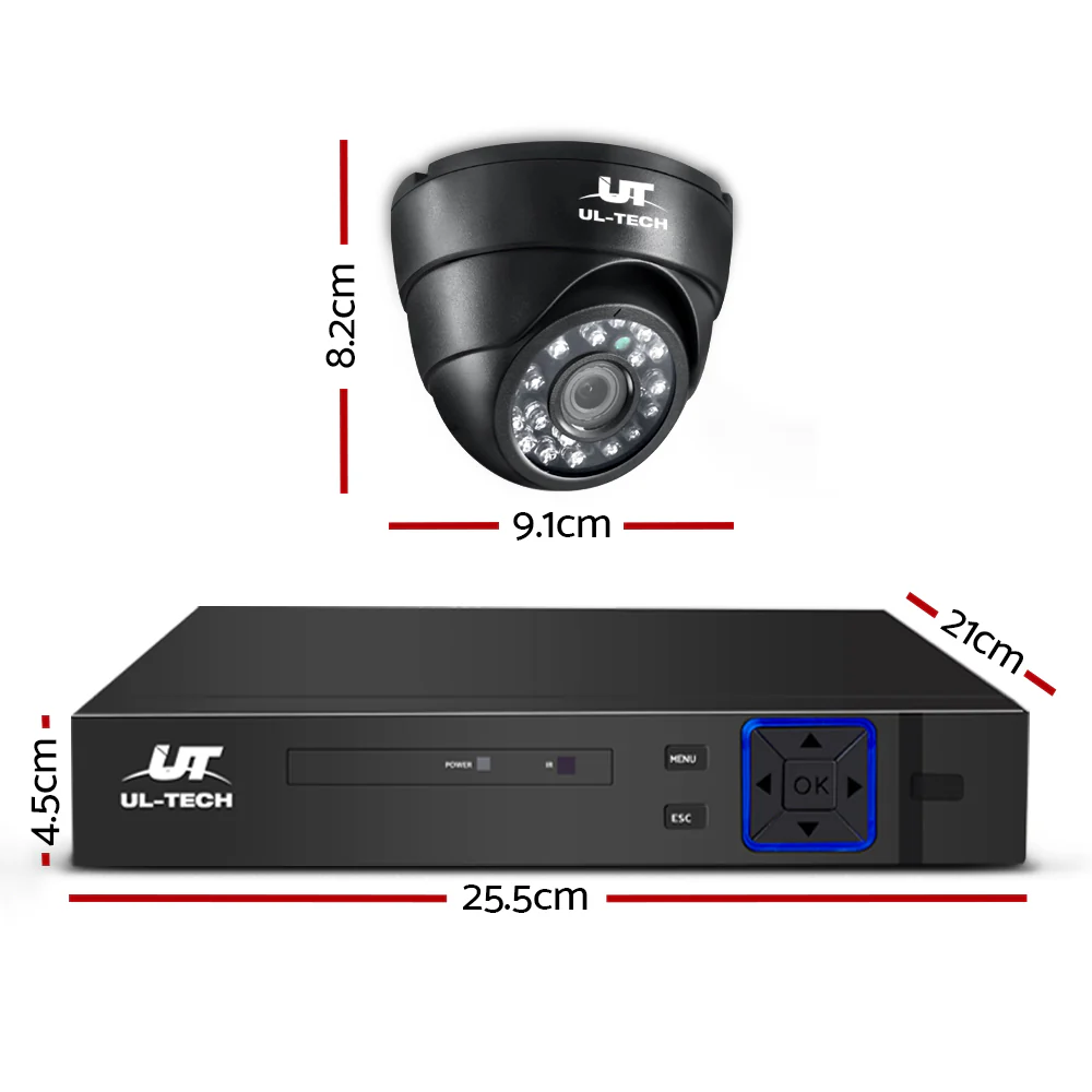 CCTV Security System 8CH DVR 4 Cameras 2TB Hard Drive - Nurns