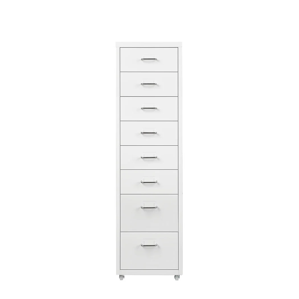 Levede Office Cabinet 8 Drawer Drawers White - Nurns