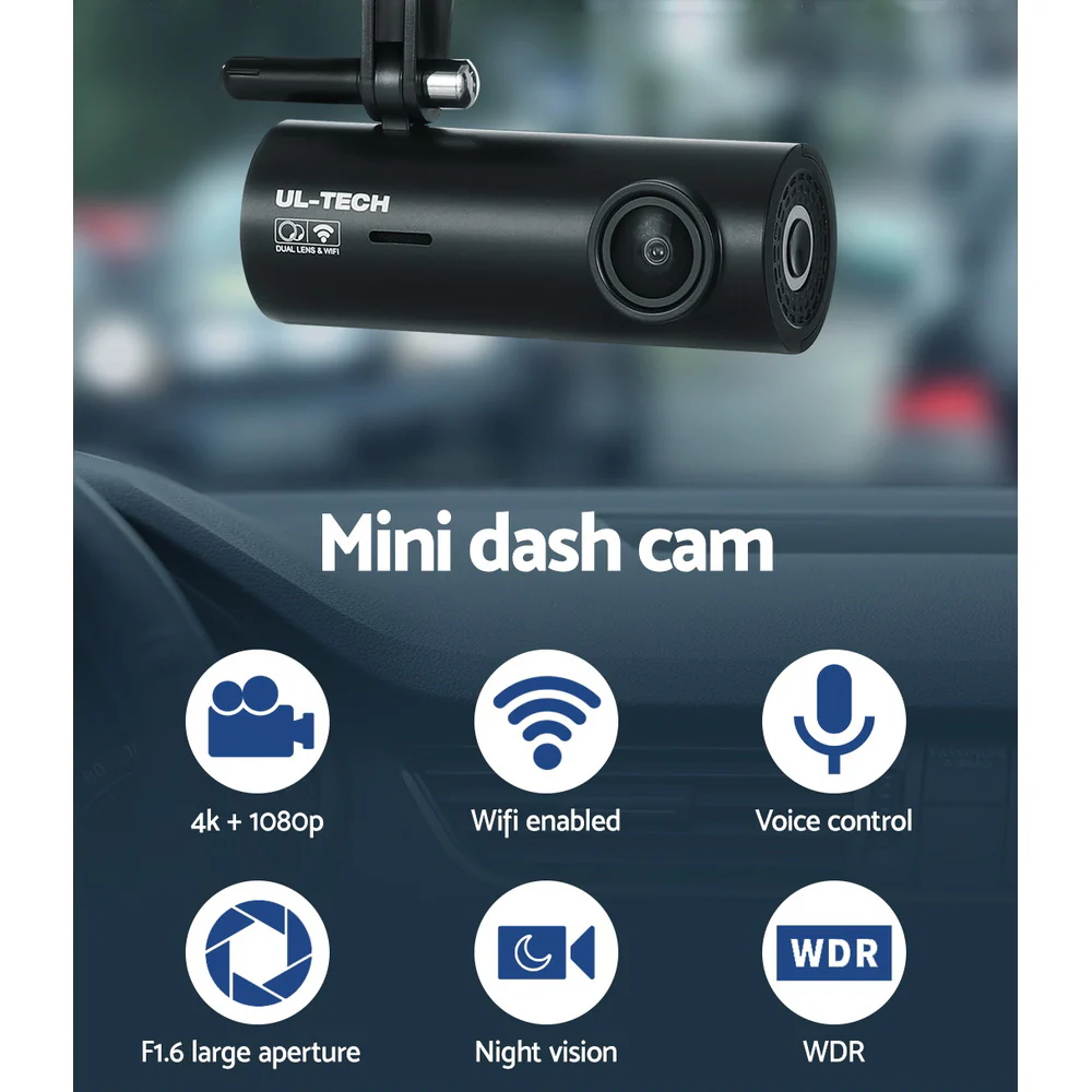 Dash Camera 4K Hidden Front Rear WIFI - Nurns