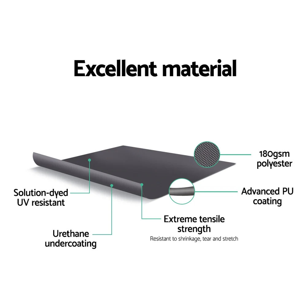 Instahut Side Awning Sun Shade Outdoor Blinds Retractable Screen 1.4x3M GR - Nurns