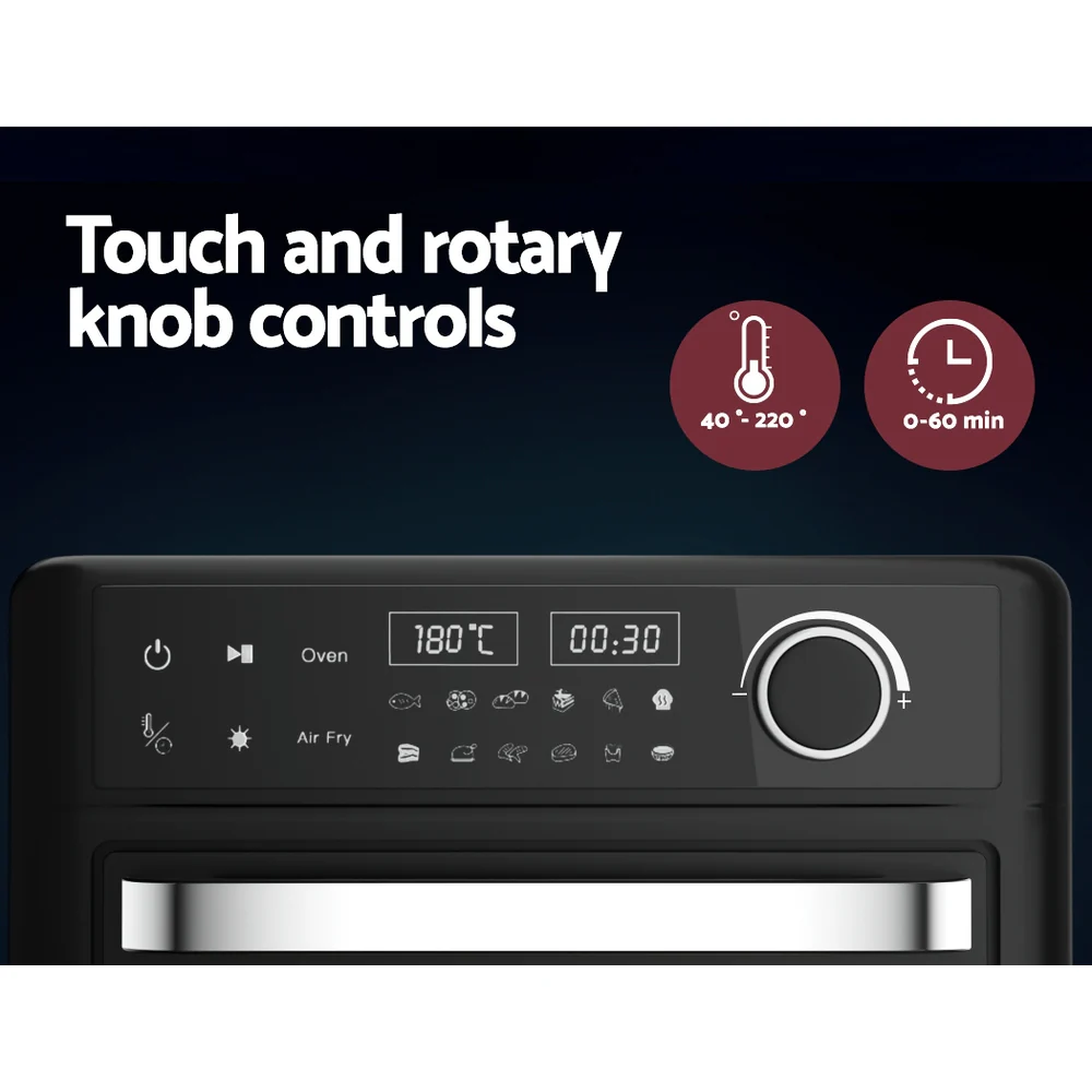 Devanti Air Fryer 15L LCD Fryers Oven - Nurns