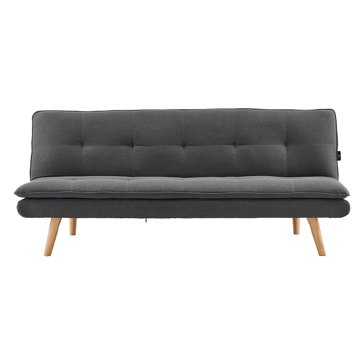 Matilda 3-Seater Linen Futon Sofa Bed Lounge - Dark Grey - Nurns