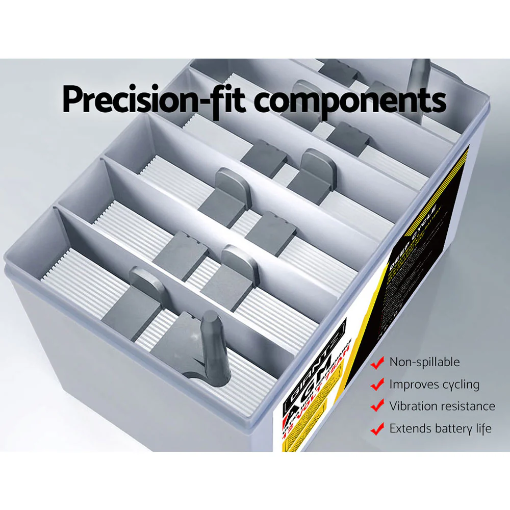 Set of 2 Deep Cycle Battery 12V 75Ah Portable Solar Caravan Camping - Nurns