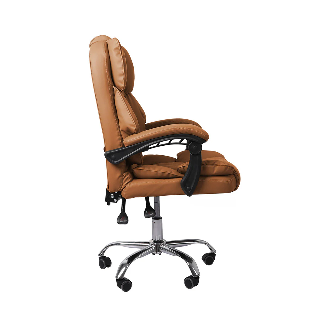 Levede Gaming Chair Office Computer Brown No Footrest - Nurns