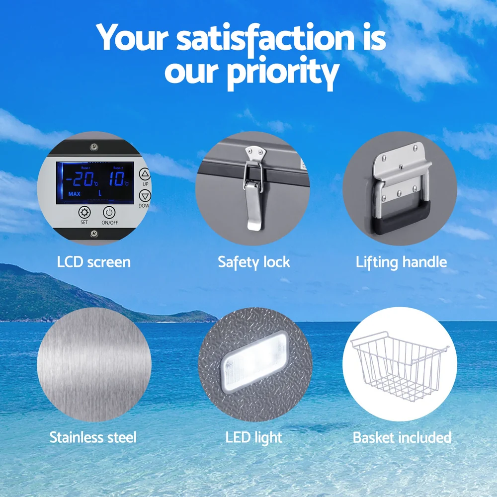 Glacio Camping Fridge 100L Portable Bar Fridges Freezer 12V/24V/240V - Nurns