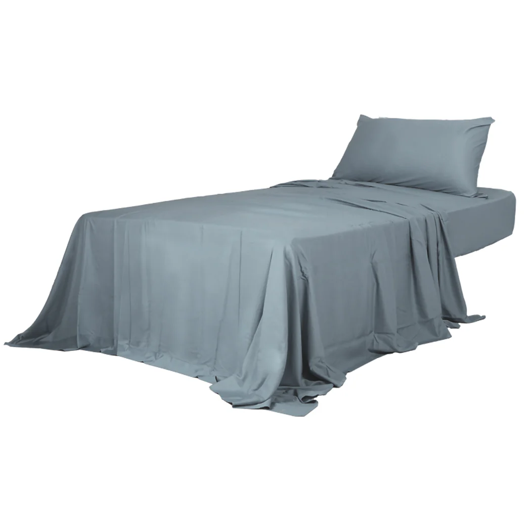 Single Dreamz 3pcs Single Size 100% Bamboo Bed Sheet Set Grey - Nurns