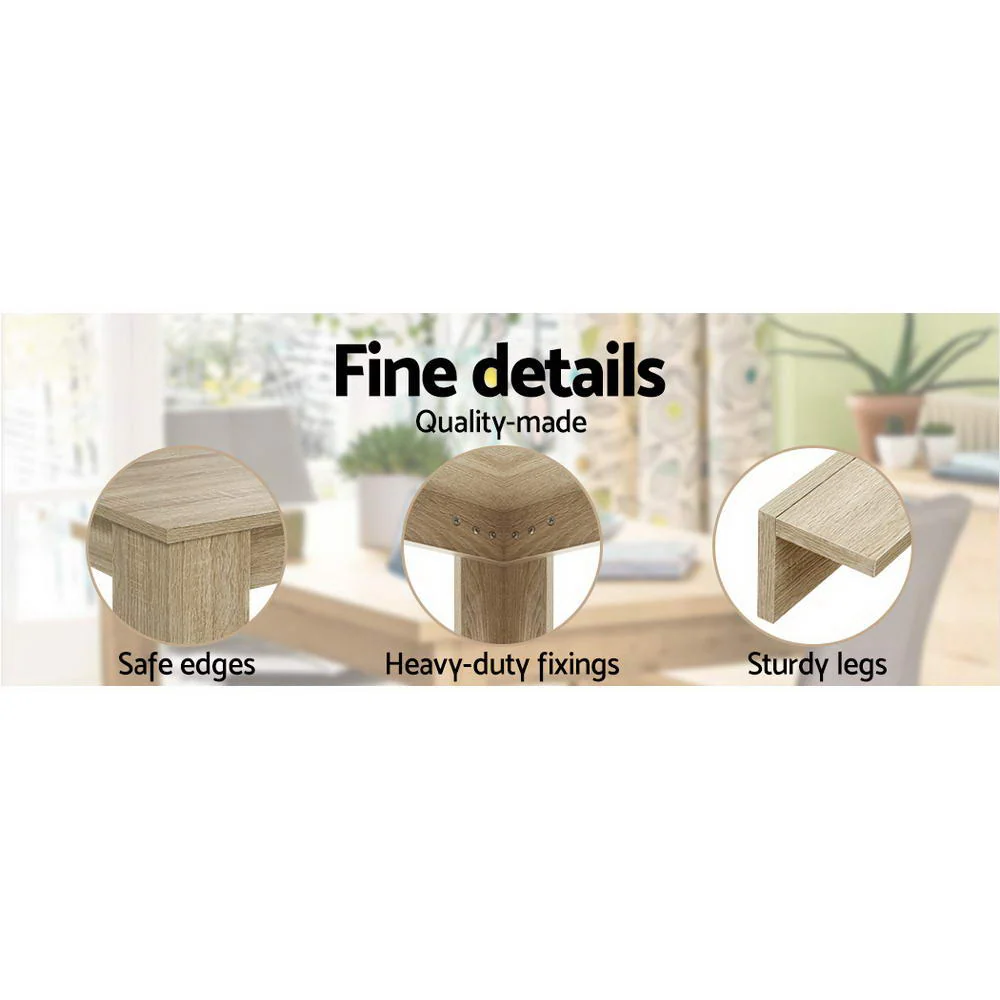 Dining Table 4 Seater Wooden Kitchen Tables Oak 120cm Cafe Restaurant - Nurns