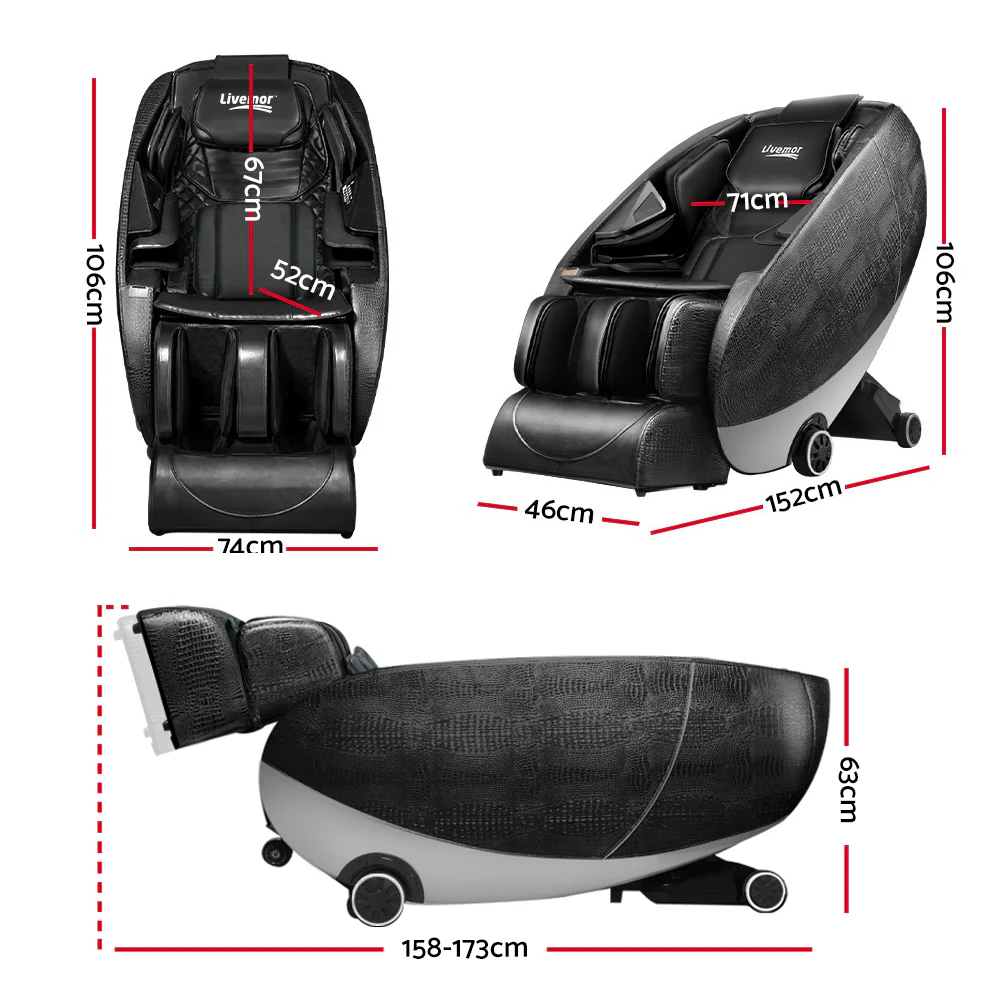 Kirin Massage Chair Electric Recliner Zero Gravity Massage Chair Deluxe - Black - Nurns