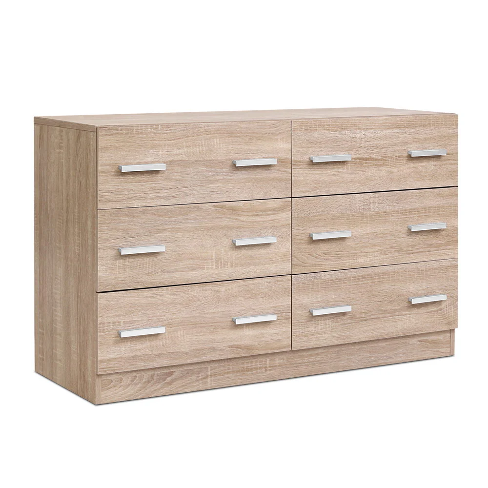 Artiss 6 Chest of Drawers - Pine - Nurns