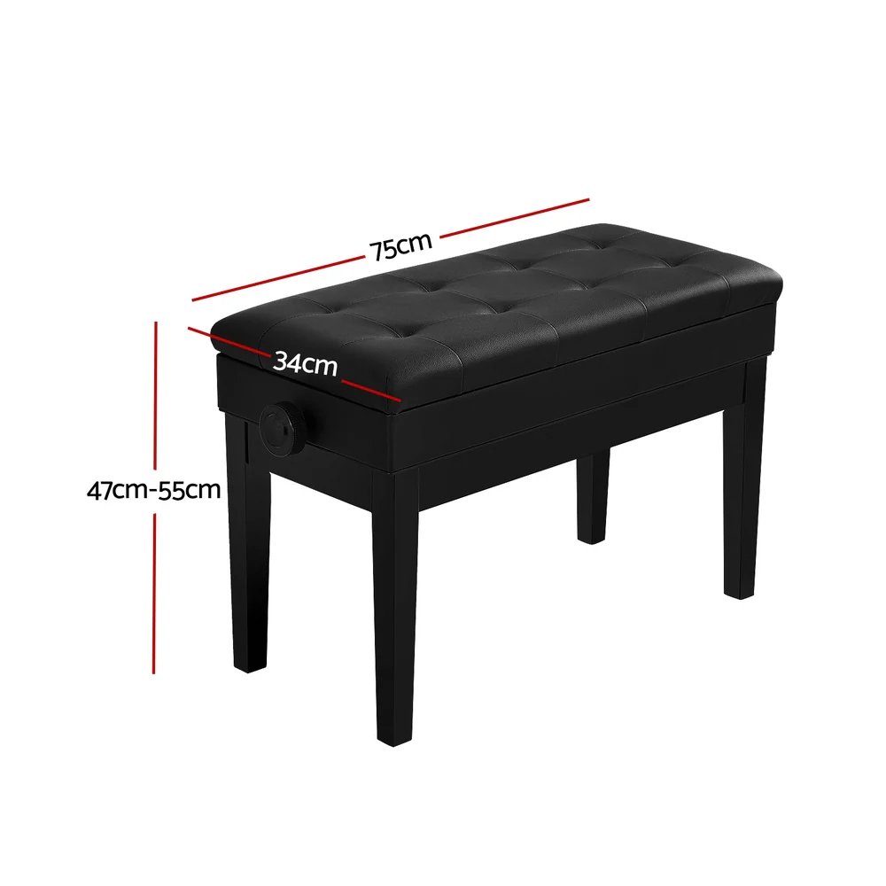 Piano Bench Stool Adjustable Height Keyboard Seat - Nurns