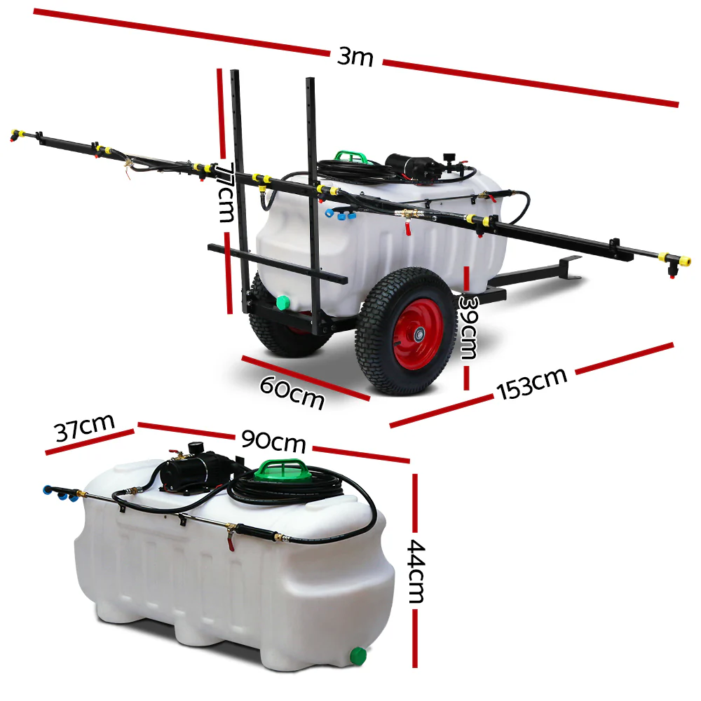 Weed Sprayer 100L Tank with 3m Boom Trailer - Nurns